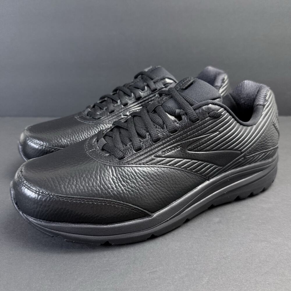 Brooks Addiction Walker 2 Men’s 10.5 2E Wide Black Leather Shoes 1103182E072